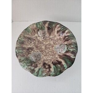 JASBA Footed Bowl Dish Grape Motif Majolica Germany Art Deco Pottery Vintage1898